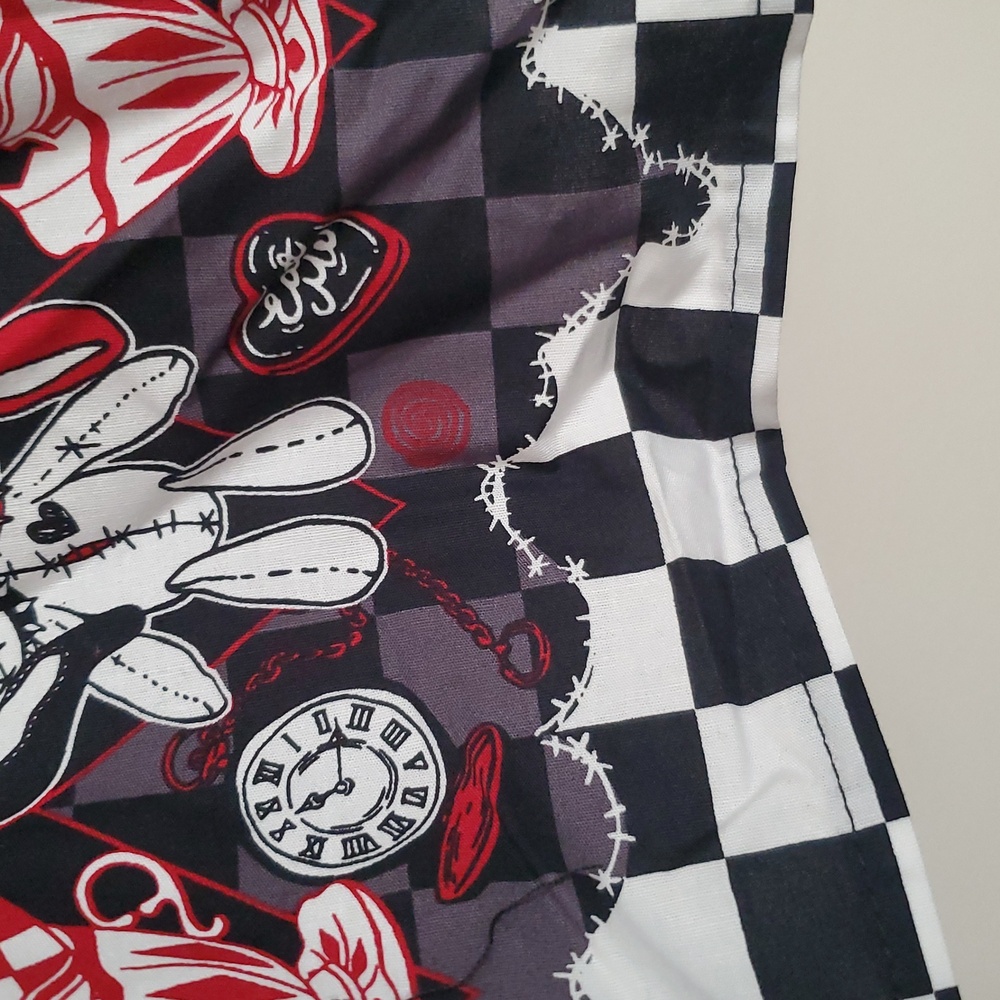 NW/OT Hot Topic's Mad Tea Party Stripe Suspender Skirt - Picture 9 of 16